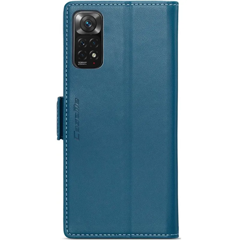 Шкіряний чохол-книжка CaseMe Nappa leather для Xiaomi Redmi Note 11 (Global) / Note 11S – Blue. Фото 6 з 10