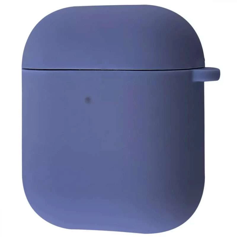 

Силіконовий футляр для навушників Airpods Slim + карабін (Синій / Navy blue)