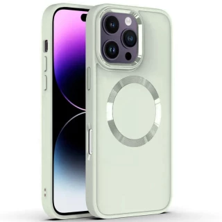 TPU чехол Bonbon с металлическими кнопками та MagSafe на Apple iPhone 16 Pro — Белый / White