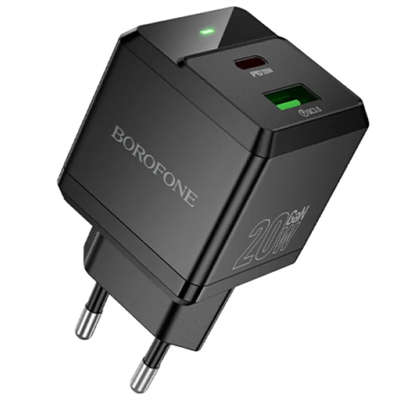 МЗП Borofone BN19 Intenso PD20W+QC3.0 (1USB-A/1C) – Black. Фото 1 з 4