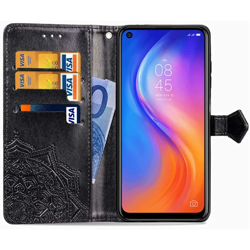 Шкіряний чохол-книжка Art Case з візитницею для TECNO Camon 17P – Чорний. Фото 2 з 5