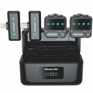 Петличный беспроводной микрофон Amaya ANC100 dual-mic 2in1 (Lightning/Type-C) фото 1 из 1
