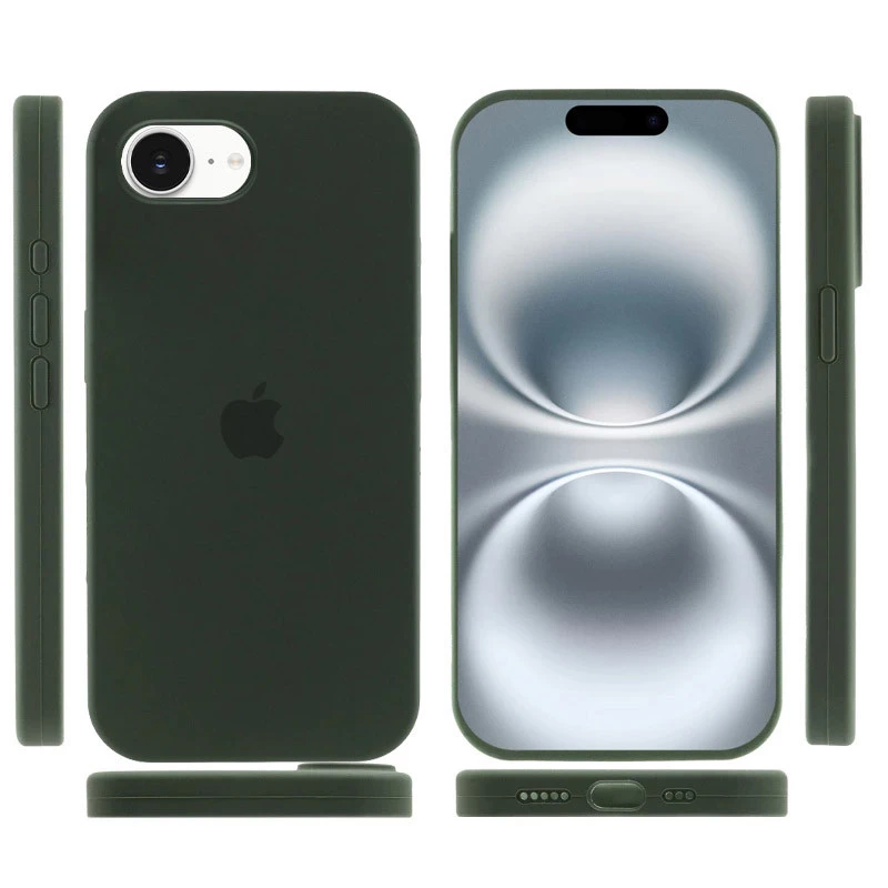 Чохол Silicone Case з закритим низом на Apple iPhone 16e (6.1") – Зелений / Cyprus Green. Фото 5 з 6