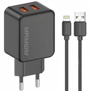 МЗП Amaya E110L 2.4A (2USB-A) + кабель USB to Lightning фото 1 з 2