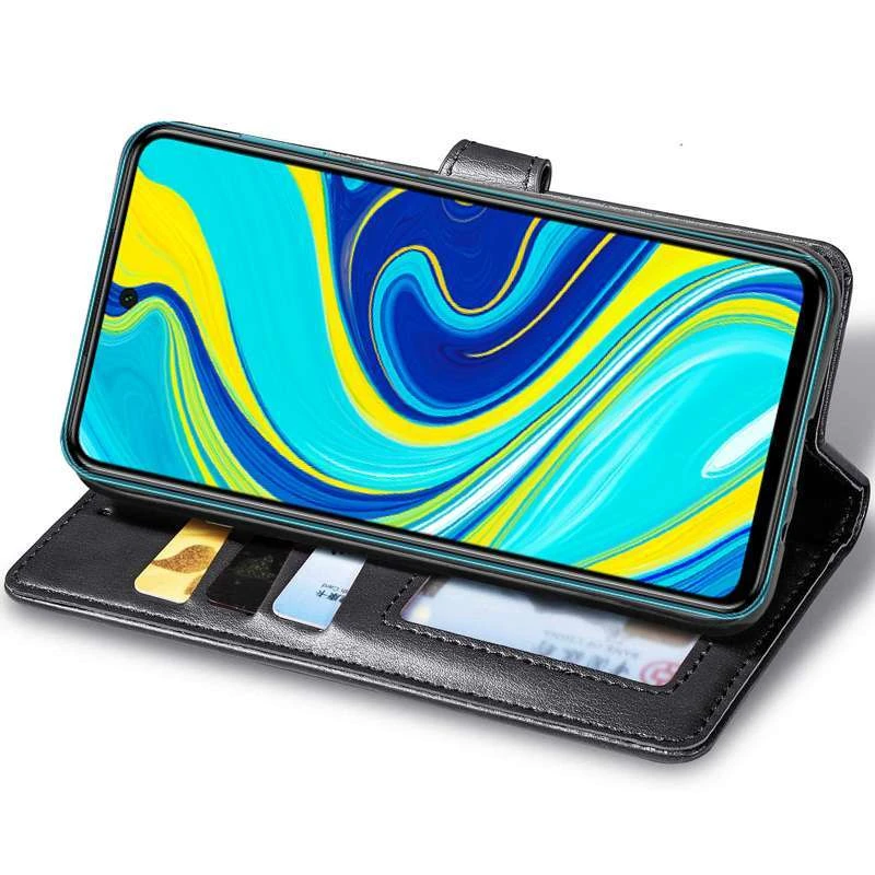 Чохол-книжка GETMAN Gallant  на Xiaomi Redmi Note 9s / Note 9 Pro / Note 9 Pro Max – Чорний. Фото 3 з 4