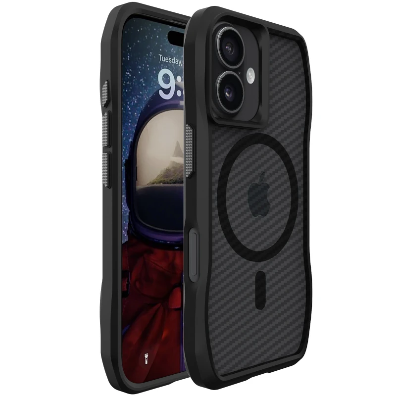 Чехол TPU Space Octagon with MagSafe для Apple iPhone 17 (6.3") – Carbon Black. Фото 1 из 3