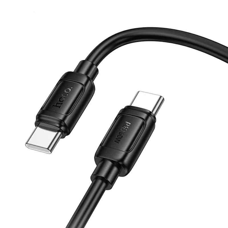 Дата кабель Hoco X115 Surpass Type-C to Type-C 60W (1m) – Black. Фото 3 з 5
