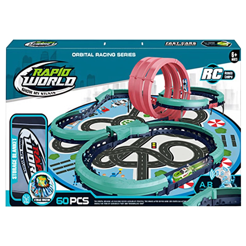 Інтерактивний трек з інерційною машинкою SHT 6688-617 (60pcs/2CAR) – Blue. Фото 3 з 3