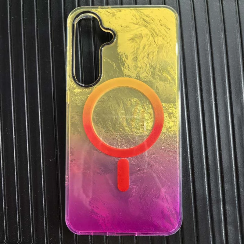 Силіконовий чохол Shiny Mountain (MagFit) для Samsung Galaxy S25 FE – Yellow / Pink. Фото 4 з 4