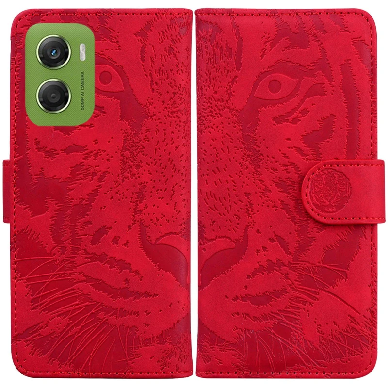 Кожаный чехол-книжка Tiger для Motorola Moto G06 – Red. Фото 5 из 5