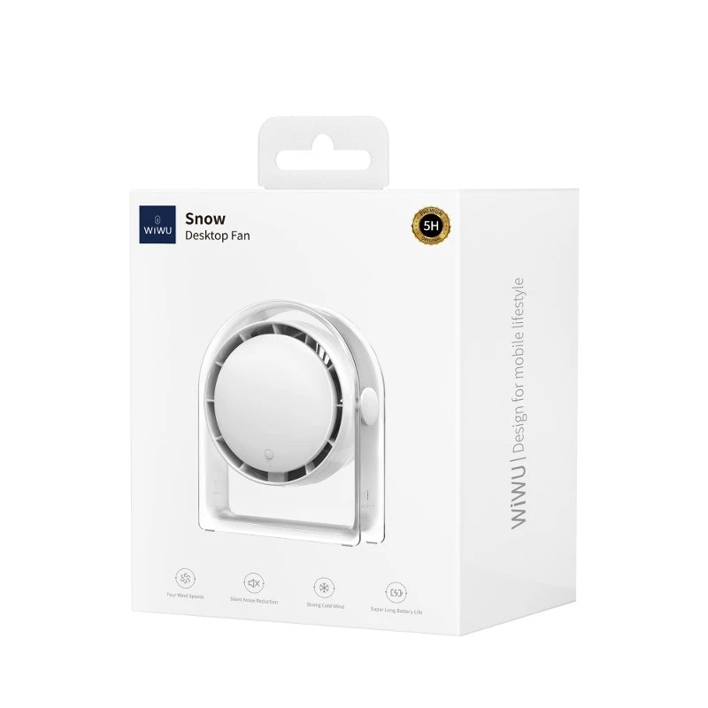 Портативний вентилятор WIWU WI-FS07 Snow desktop fan – White. Фото 3 з 7