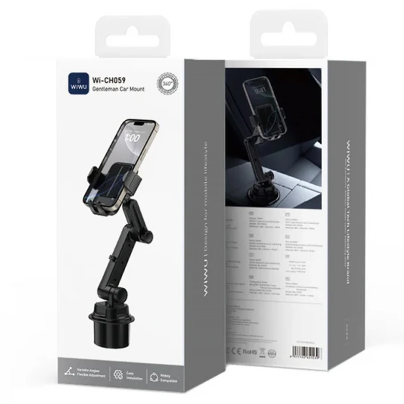 Автодержатель WIWU Wi-CH059 for cup holder – Black. Фото 5 из 5