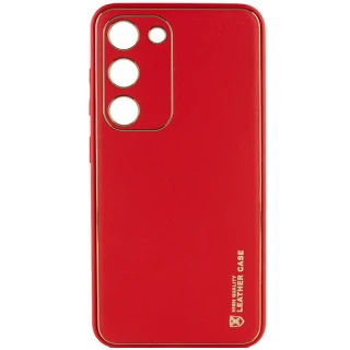 Кожаный чехол Xshield для Samsung Galaxy S23 — Красный / Red