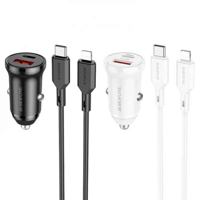 

АЗП Borofone BZ18A PD20W+QC3.0 + Type-C to Lightning