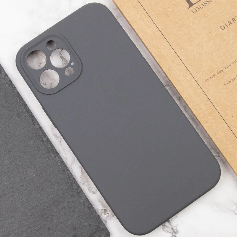 Чехол с защитой камеры Silicone Case для Apple iPhone 12 Pro Max (6.7") – Серый / Dark Gray. Фото 5 из 6