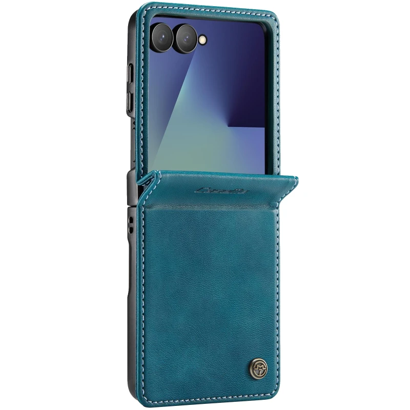 Кожаный чехол-книжка CaseMe Velvet Matte для Samsung Galaxy Z Flip7 – Green. Фото 1 из 5