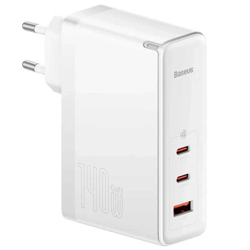 

СЗУ Baseus GaN5 Pro 2Type-C+USB 140W EU (with Type-C to Type-C 140W (1m)) (CCGP100201) (White)