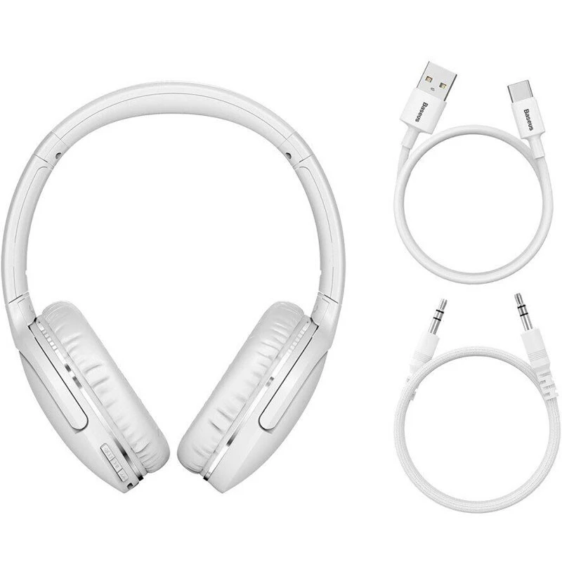 Накладні бездротові навушники Baseus Encok Wireless headphone D02 Pro (NGTD01030) – White. Фото 7 з 8