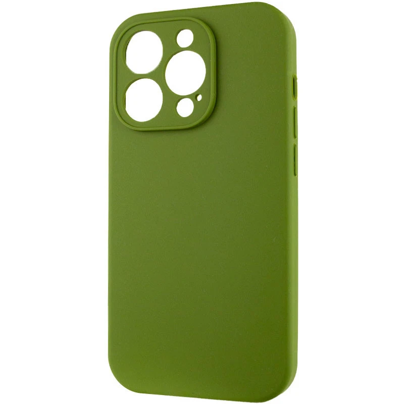 Чехол с защитой камеры Silicone Case для Apple iPhone 15 Pro (6.1") – Зеленый / Dark Olive. Фото 3 из 6