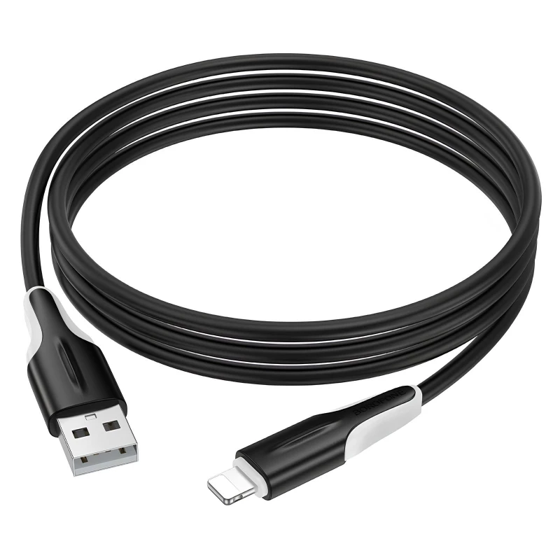 Дата кабель Borofone BX119 New USB to Lightning 2.4A (1m) – Black. Фото 4 з 4