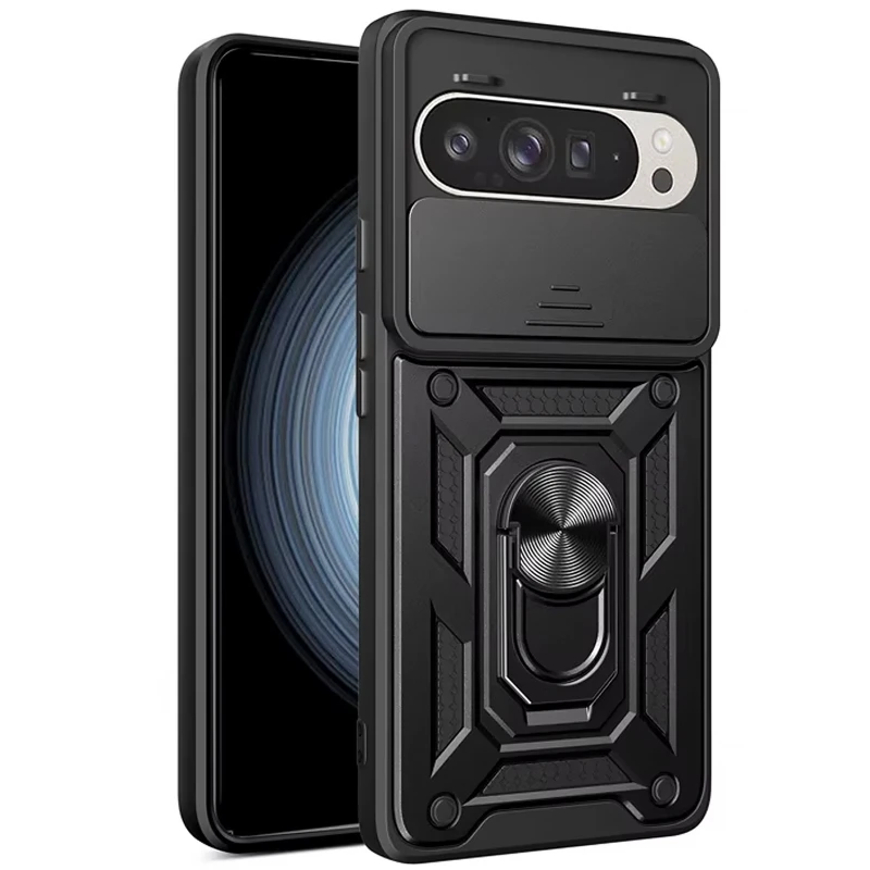 Ударопрочный чехол Serge Ring с защитой камеры для Google Pixel 9 Pro XL – Черный. Фото 2 из 6