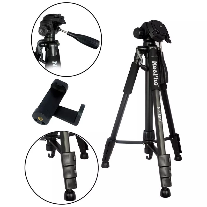 Штатив NeePho NP-8850 для съемки 56-175см с разборным держателем в чехле – Black. Фото 3 из 5