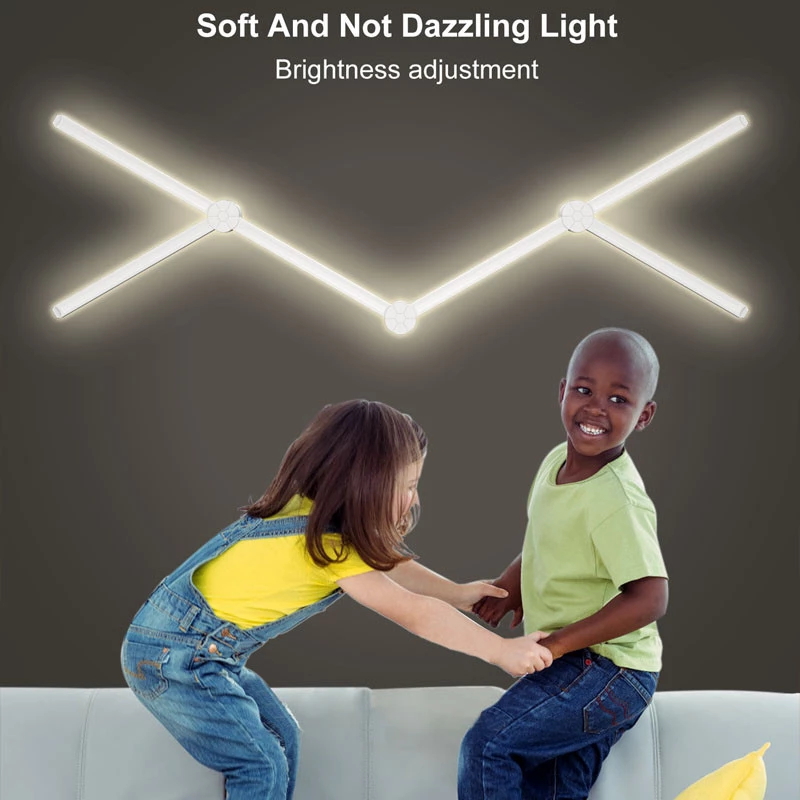 Модульный настінний світильник LED RGB 5V SAL-014B 9pcs Bluetooth USB with app – White. Фото 5 з 6