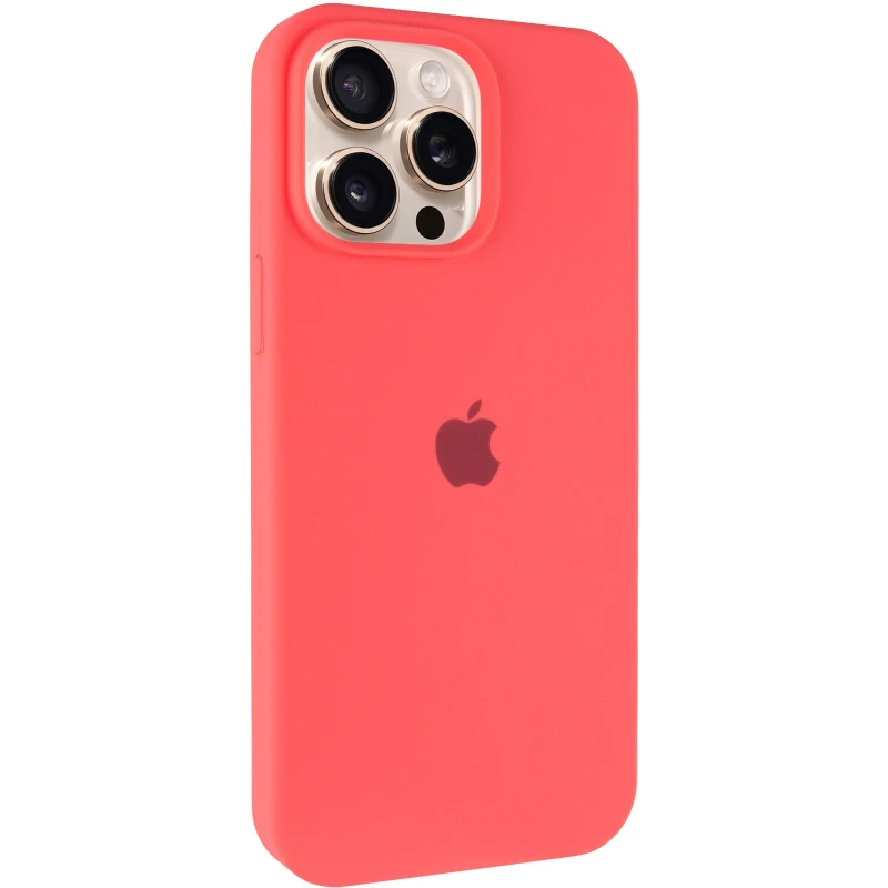 Чехол Silicone Case с закрытым низом для Apple iPhone 14 Pro Max (6.7") – Арбузный / Watermelon red. Фото 2 из 8