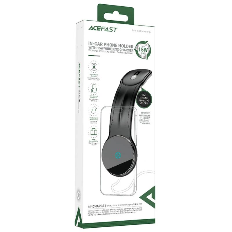 Автотримач з БЗП Acefast D21 Magnetic Wireless Charging 15W – Black. Фото 2 з 6