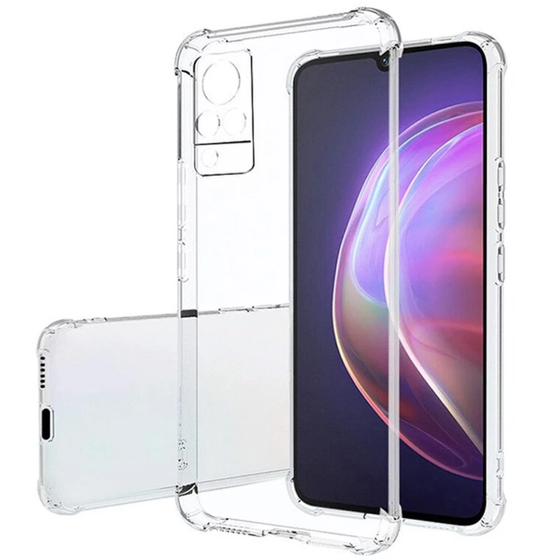 

Ультратонкий силиконовый чехол GETMAN с крытыми бортами та камерою на Vivo V21 (Бесцветный (прозрачный)), Безбарвний (прозорий)