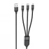 Дата кабель Hoco U104 Ultra 6A 3in1 Lightning -MicroUSB-Type-C (1.2m) – Черный. Фото 1 из 6