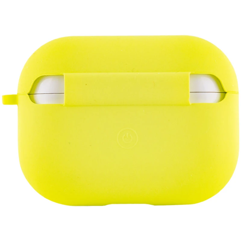 Силіконовий футляр з мікрофіброю для навушників Airpods Pro – Жовтий / Bright Yellow. Фото 4 з 5