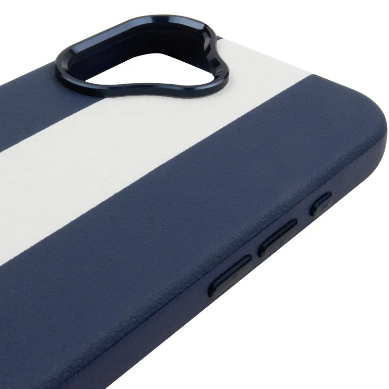 Кожаный чехол Rally with MagSafe для Apple iPhone 17 (6.3") – Blue / White. Фото 5 из 6
