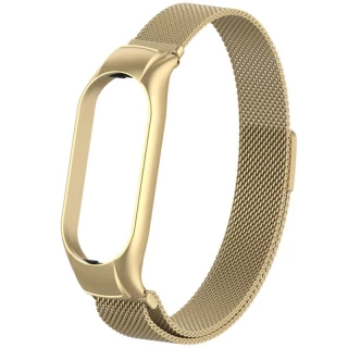Ремешок Milanese Loop Design для Xiaomi Mi Band 8 — Vintage gold