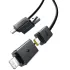 Дата кабель Baseus Versatile Two-for-Two USB/Type-C to Type-C/Lightning 60W (1m) (CB000162) – Cosmic Black. Фото 4 з 6