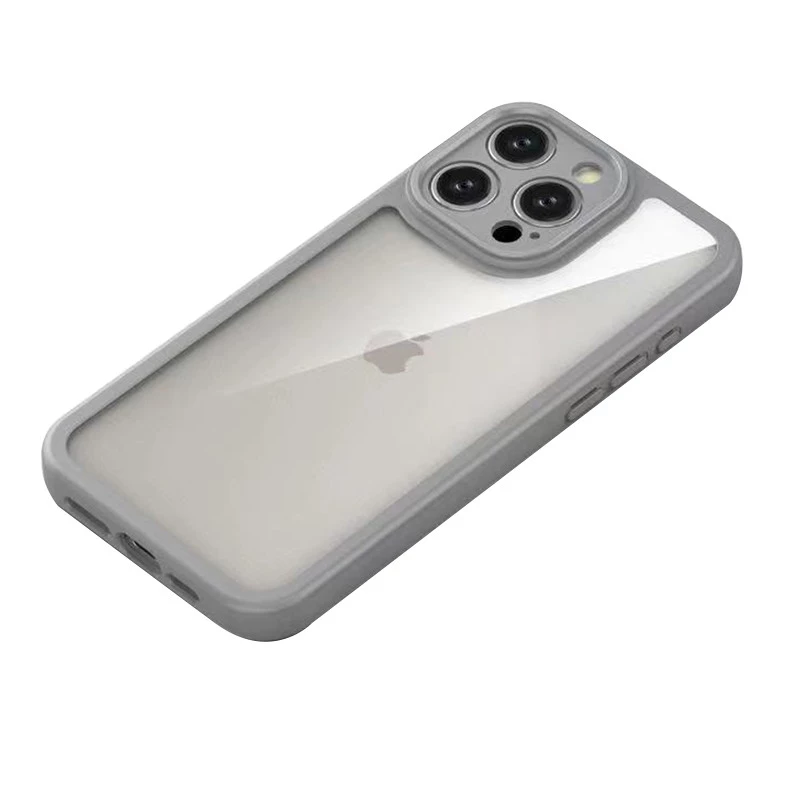 Прозорий силіконовий чохол з кольоровою на окантовкою на Apple iPhone 16 – Grey. Фото 6 з 9