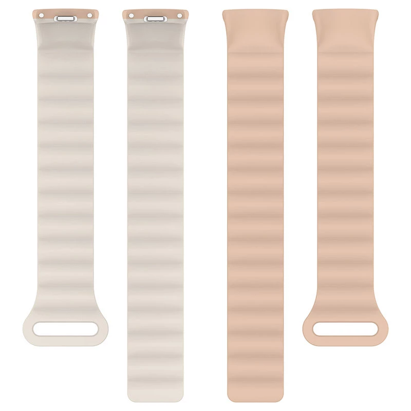 Ремінець Dual-color Magnetic для Xiaomi Mi Band 9/8 – Beige / White. Фото 7 з 8