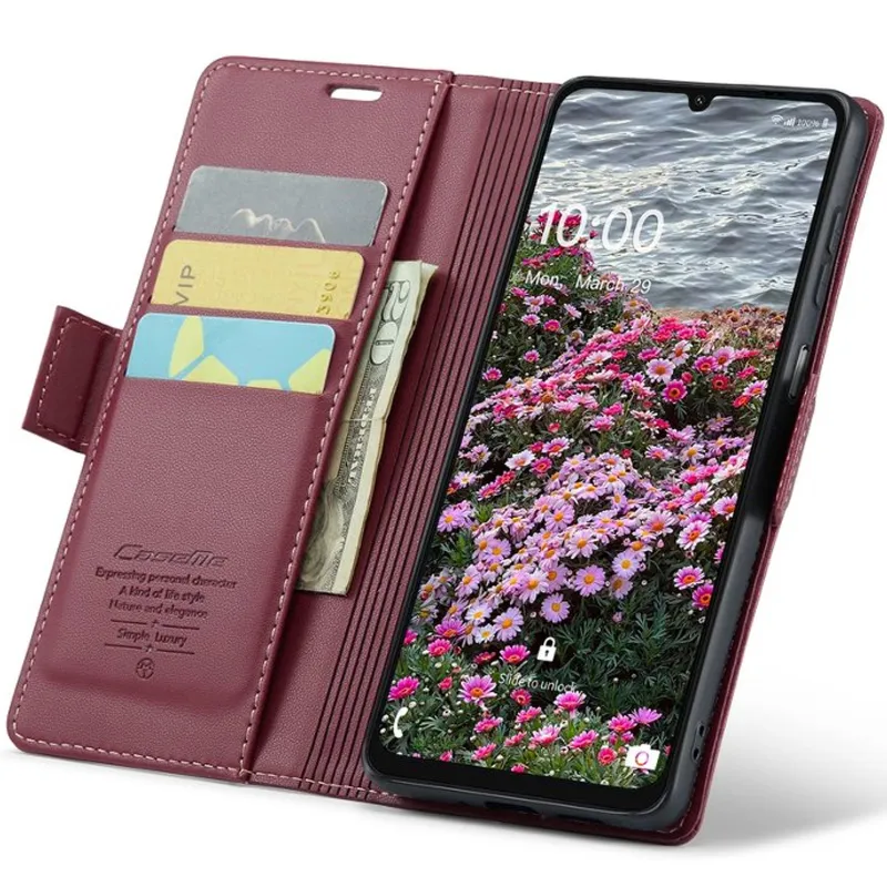 Шкіряний чохол-книжка CaseMe Nappa leather для Xiaomi Redmi Note 15 Pro+ 5G – Red. Фото 8 з 10