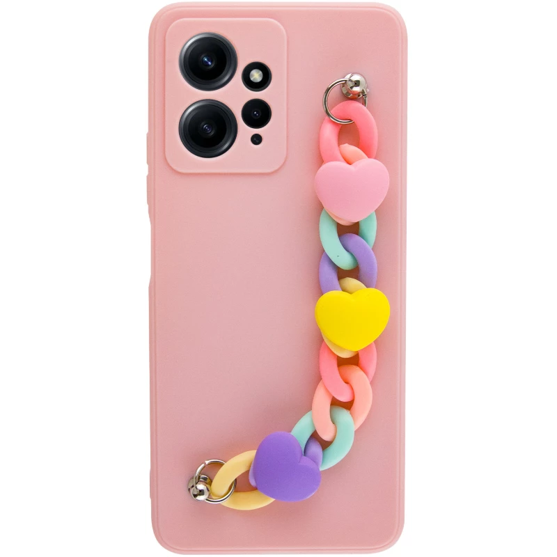 Чехол Heart с цепочкой для Xiaomi Redmi Note 12 4G – Pink Sand. Фото 2 из 7