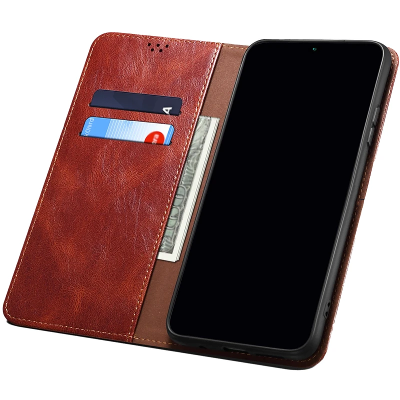 Шкіряний чохол-книжка Urban Leather series для Samsung Galaxy A07 – Brown. Фото 4 з 4