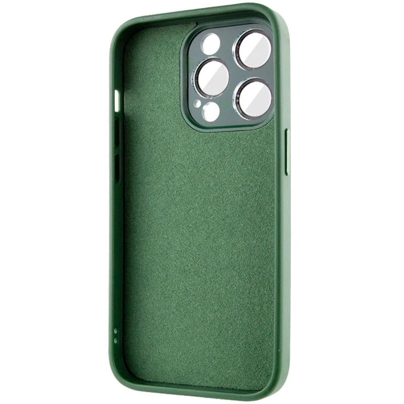 Силиконовый сапфировый чехол с с защитой камеры на Apple iPhone 12 Pro (6.1") – Зеленый / Forest green. Фото 5 из 7