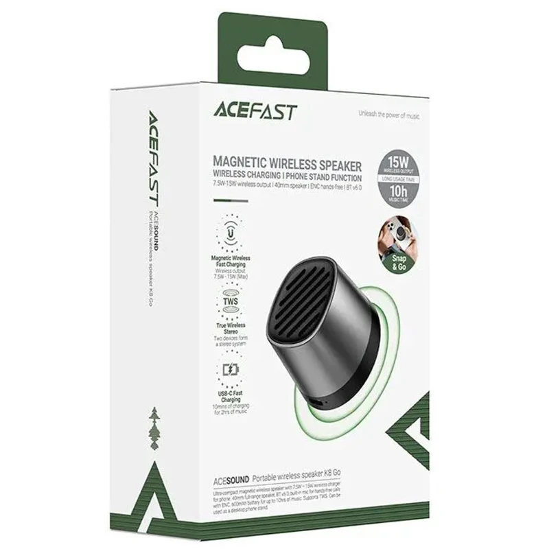 Bluetooth Колонка Acefast K8 – Black. Фото 5 из 6