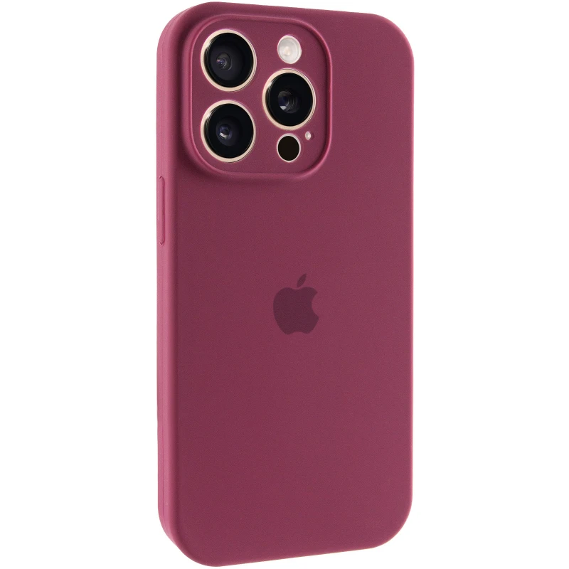 Чохол Silicone Case з захистом камери на Apple iPhone 15 Pro Max (6.7") – Бордовий / Plum. Фото 2 з 9