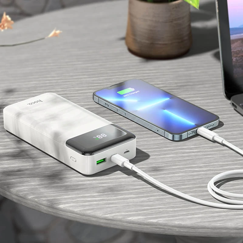 Портативное зарядное устройство Power Bank Hoco J102A Cool figure PD20W+QC3.0 20000 mAh – White. Фото 8 из 8