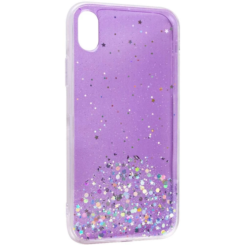 

Силіконовий чохол Star Glitter на Apple iPhone XR (6.1") (Прозорий / Бузковий)