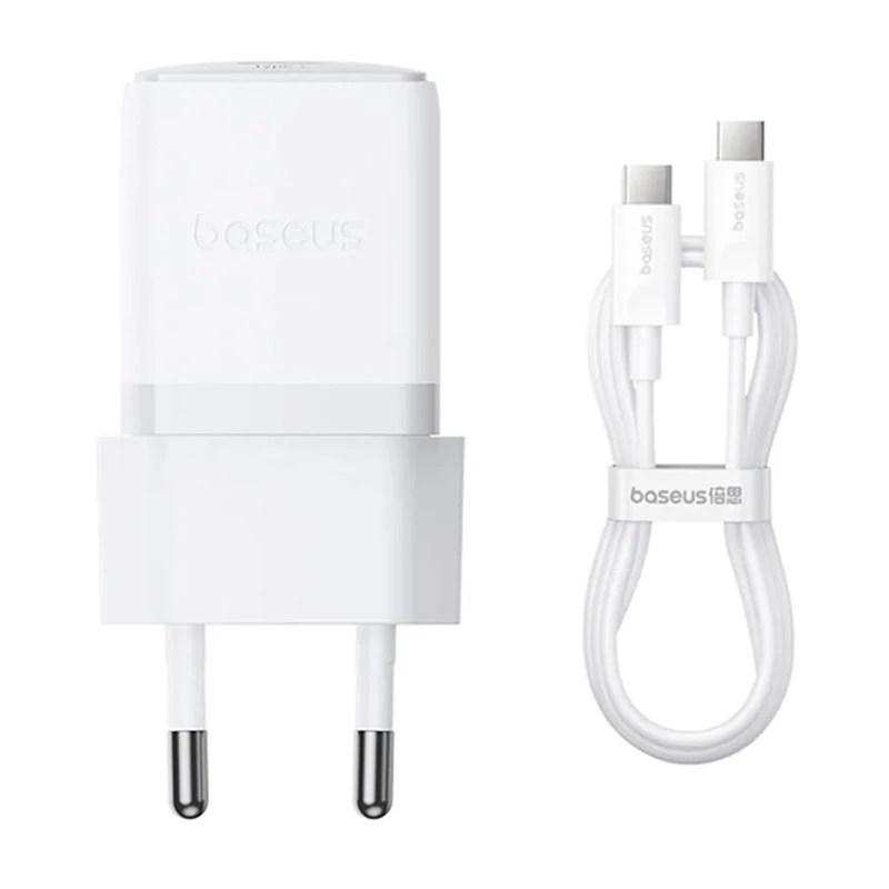 МЗП Baseus Palm Fast Charger 30W (1USB-C) + кабель Type-C to Type-C (P10111605113-01) – Moon White. Фото 1 з 6
