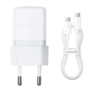 МЗП Baseus Palm Fast Charger 30W (1USB-C) + кабель Type-C to Type-C (P10111605113-01) — Moon White