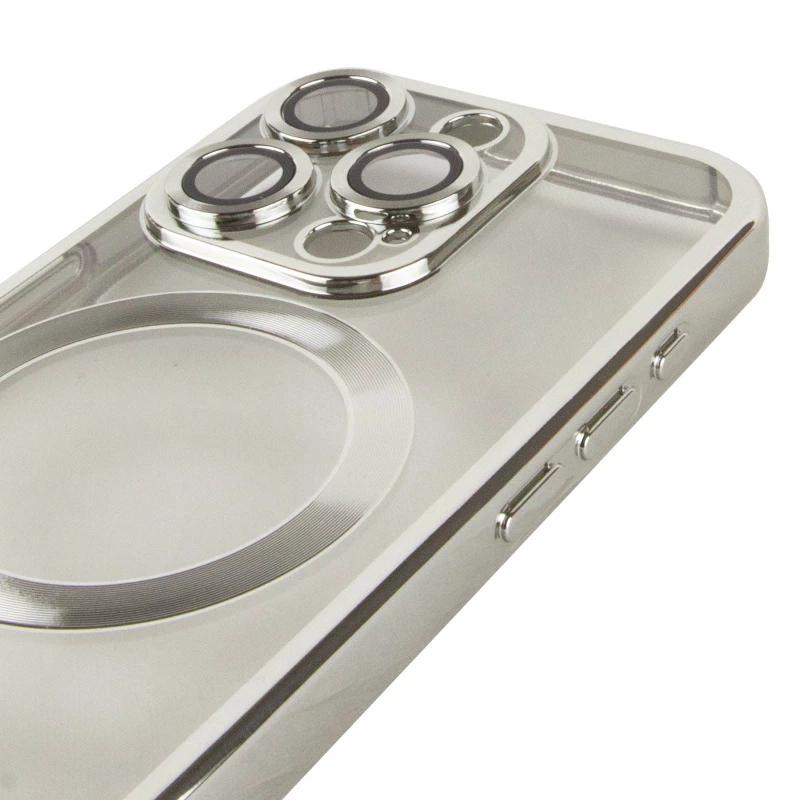 Хромовий TPU чохол з MagSafe на Apple iPhone 14 Pro (6.1") – silver. Фото 4 з 5