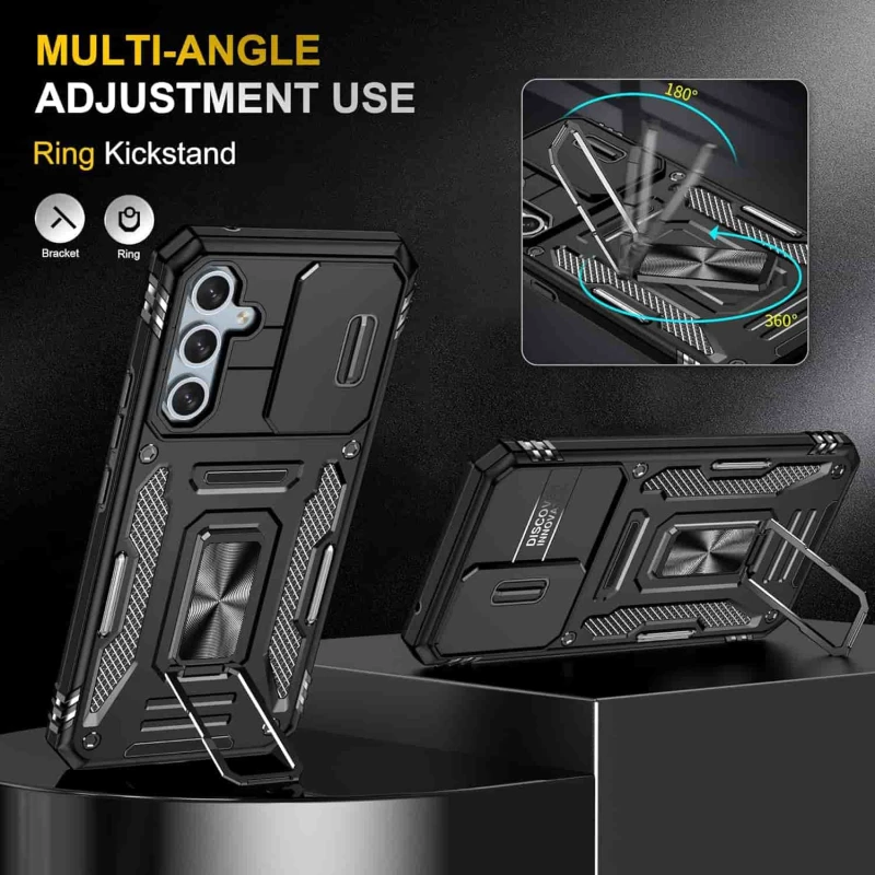 Ударопрочный чехол Square Ring c шторкой на камеру для Samsung Galaxy S25 FE – Черный / Black. Фото 8 Ударопрочный чехол Square Ring c шторкой на камеру для Samsung Galaxy S25 FE – Черный / Black. Фото 8 из 13