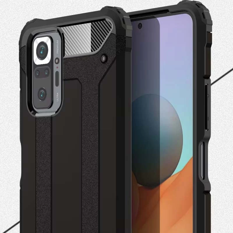 Протиударний чохол з посиленими кутами Immortal на Xiaomi Redmi Note 10 Pro – Чорний. Фото 3 з 3